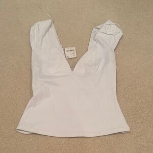 Free People White V-Neck Camisole Tank